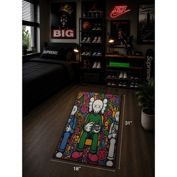 The Unbranded Brand Other - KAWS Style Accent Rug – Hype Wall Art or Floor Decor